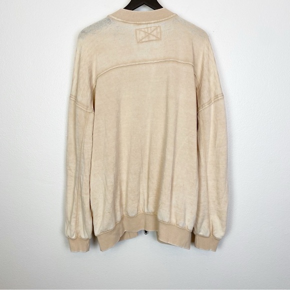 Free People Robby Bomber Beige Zip Front Jacket - Picture 6 of 8